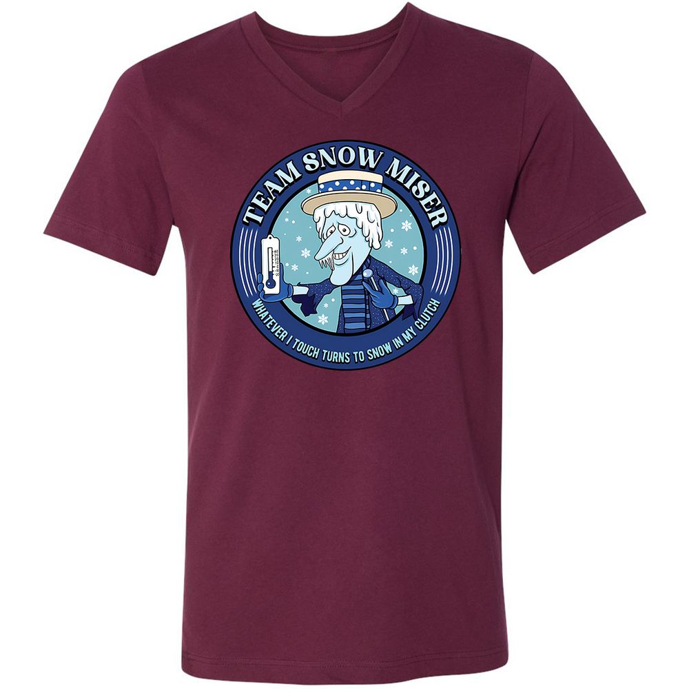 Unisex V-Neck T-Shirt - BW49SU5H - Maroon - 6