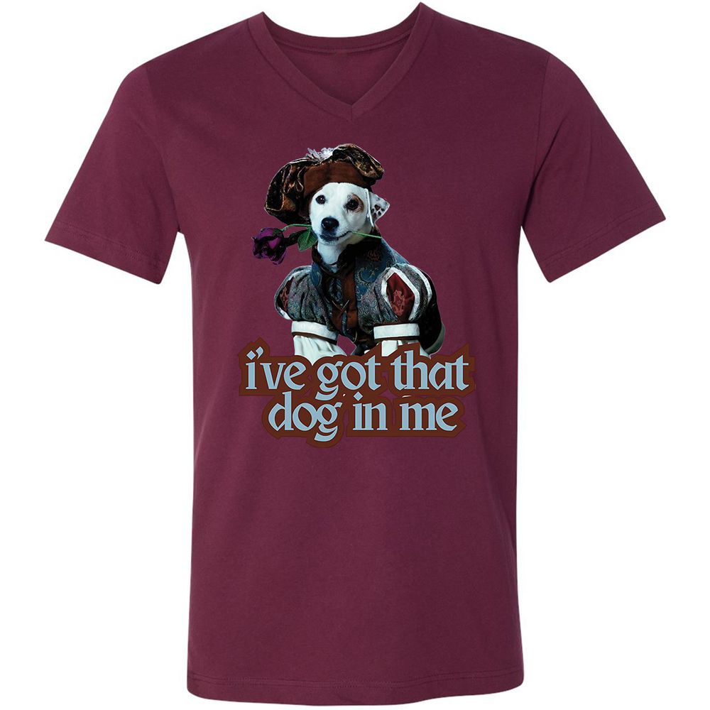 Unisex V-Neck T-Shirt - YV8R6QRA - Maroon - 6