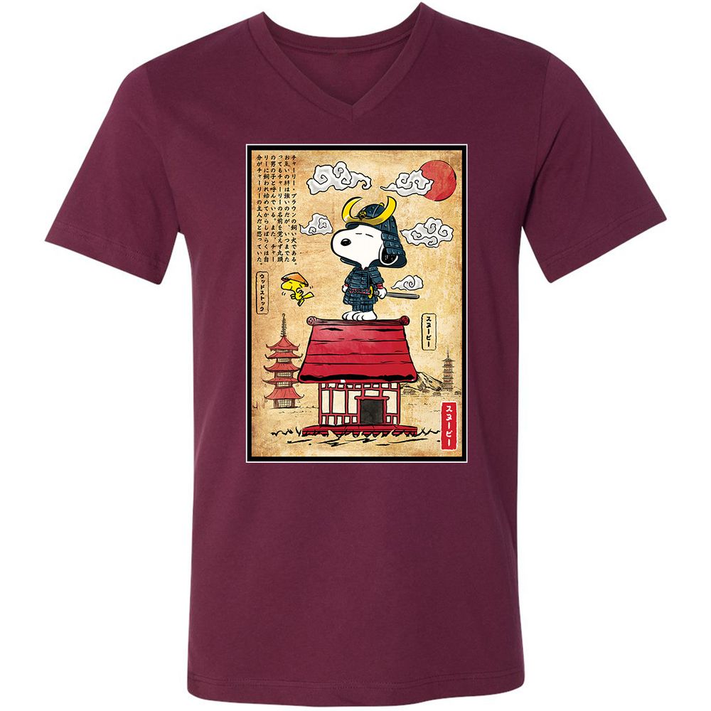 Unisex V-Neck T-Shirt - 49PCRJCS - Maroon - 6