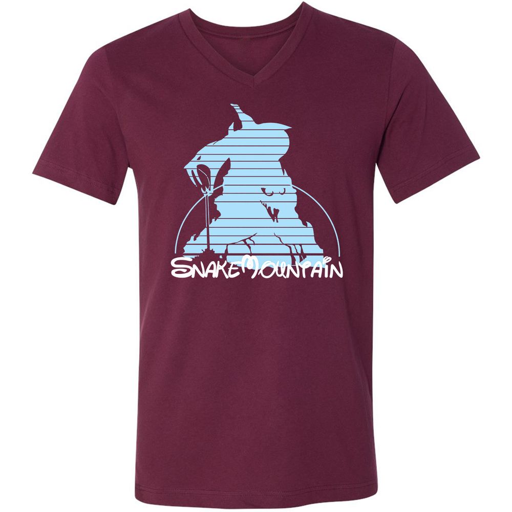 Unisex V-Neck T-Shirt - 6XKA2UXM - Maroon - 6