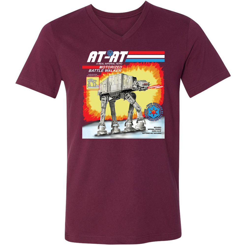 Unisex V-Neck T-Shirt - 3ULWW99E - Maroon - 6