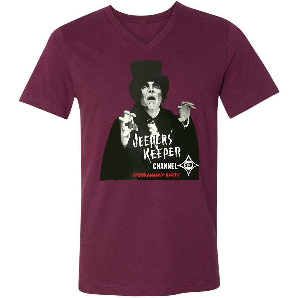 Unisex V-Neck T-Shirt - KNS5PTZA - Maroon - 6