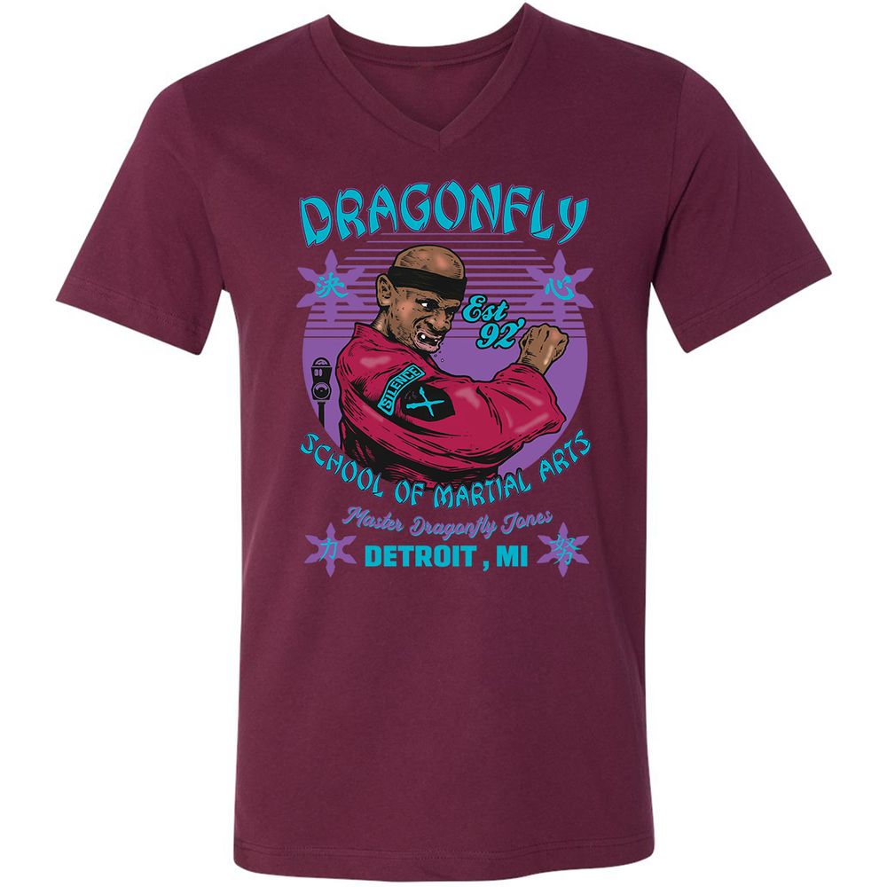 Unisex V-Neck T-Shirt - DVA386JC - Maroon - 6