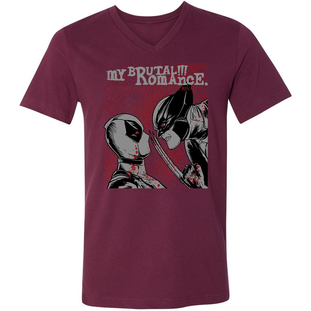 Unisex V-Neck T-Shirt - GG1T42LL - Maroon - 6