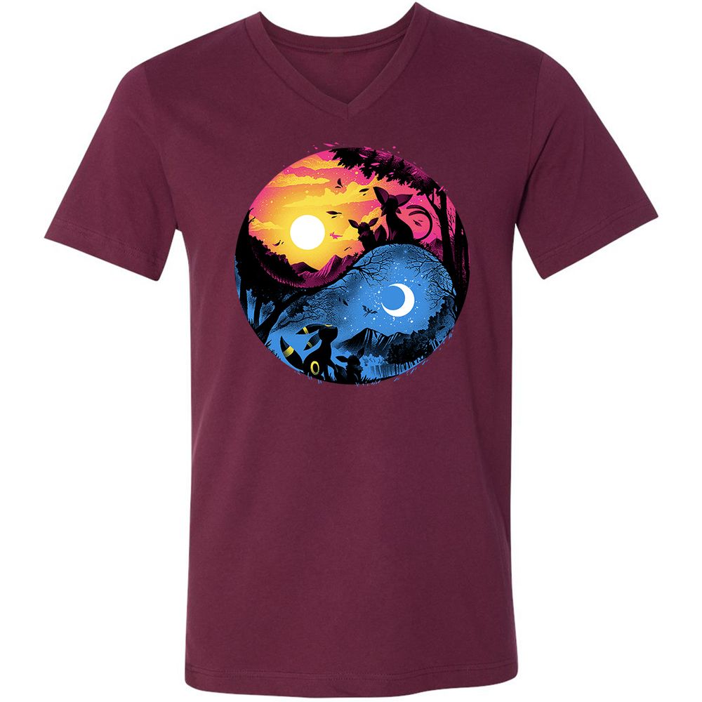 Unisex V-Neck T-Shirt - N5W3CVUN - Maroon - 6