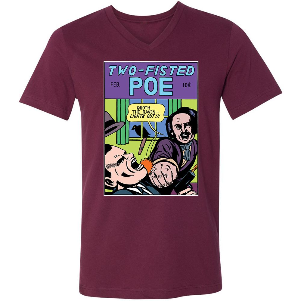 Unisex V-Neck T-Shirt - SXP1YATA - Maroon - 6