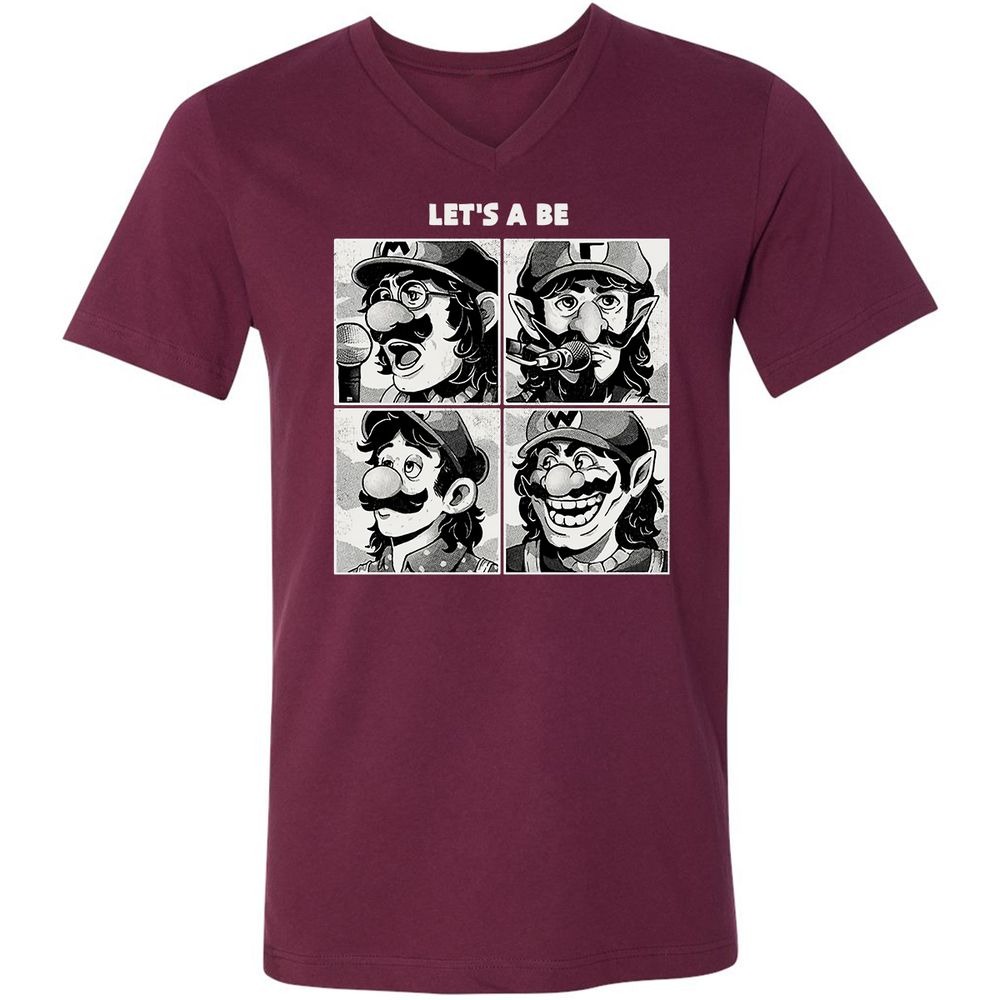 Unisex V-Neck T-Shirt - WH5C9F5V - Maroon - 6