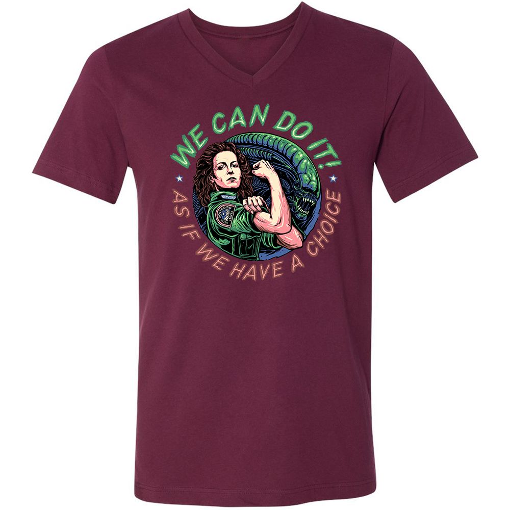 Unisex V-Neck T-Shirt - C7YYFLEB - Maroon - 6