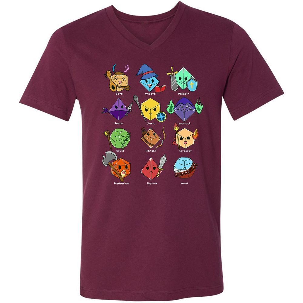 Unisex V-Neck T-Shirt - GD4BP48Y - Maroon - 6