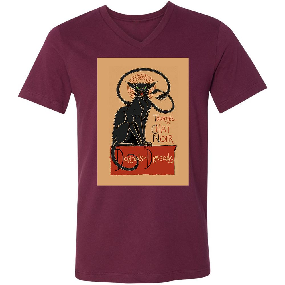 Unisex V-Neck T-Shirt - TVKTD76Q - Maroon - 6