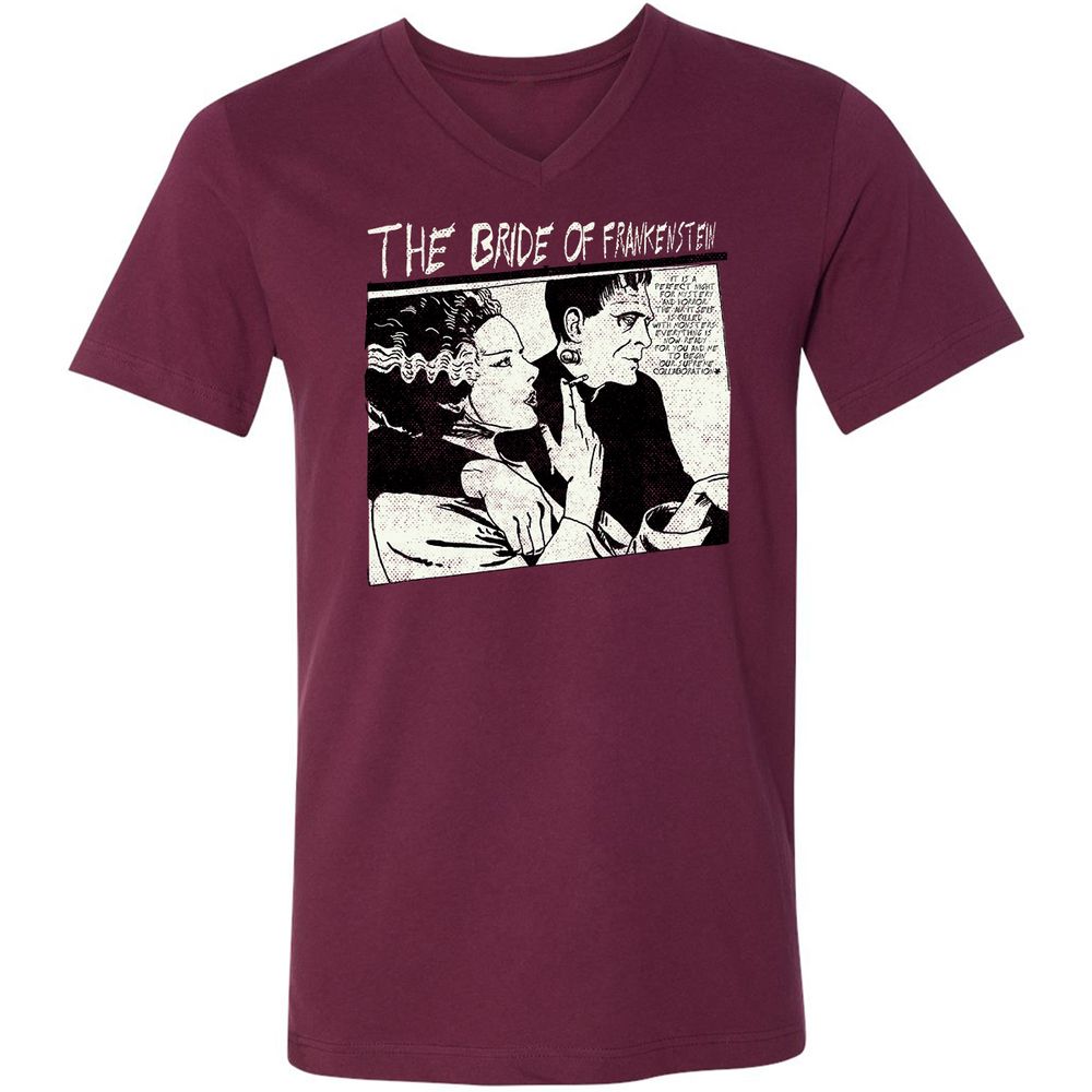 Unisex V-Neck T-Shirt - UR997JAH - Maroon - 6