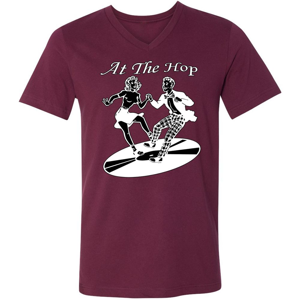 Unisex V-Neck T-Shirt - 8HMCLXW9 - Maroon - 6