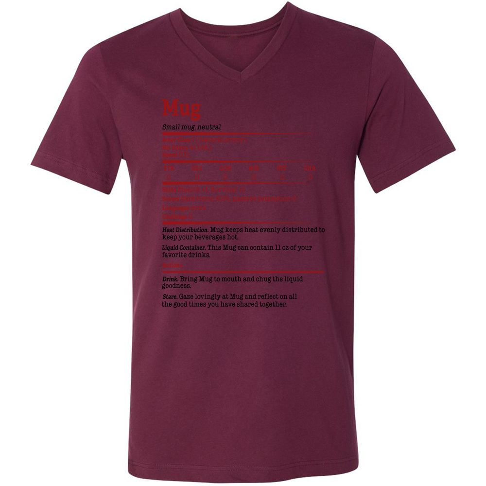 Unisex V-Neck T-Shirt - DF2N4QQJ - Maroon - 6