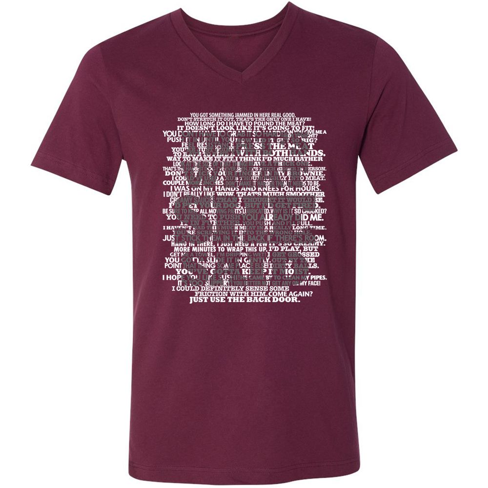 Unisex V-Neck T-Shirt - DCRLNSCA - Maroon - 6