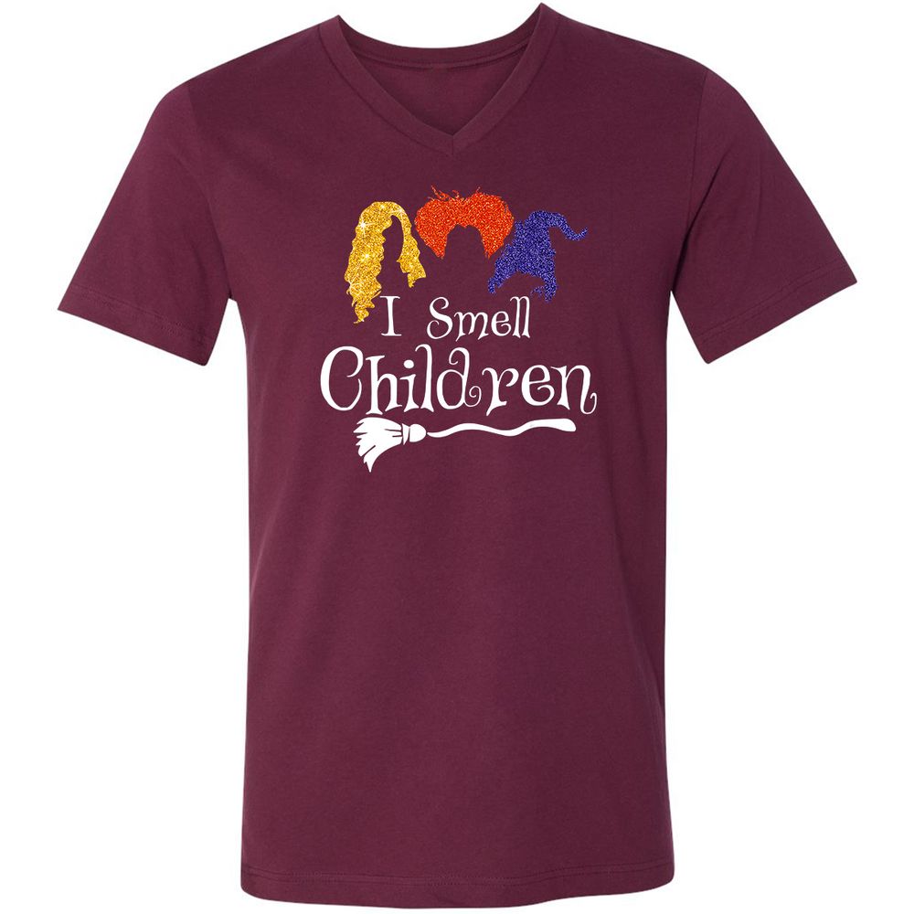 Unisex V-Neck T-Shirt - MFDF78UX - Maroon - 6