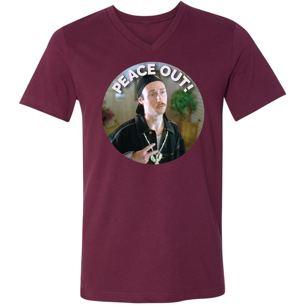 Unisex V-Neck T-Shirt - UNNGUHVA - Maroon - 6