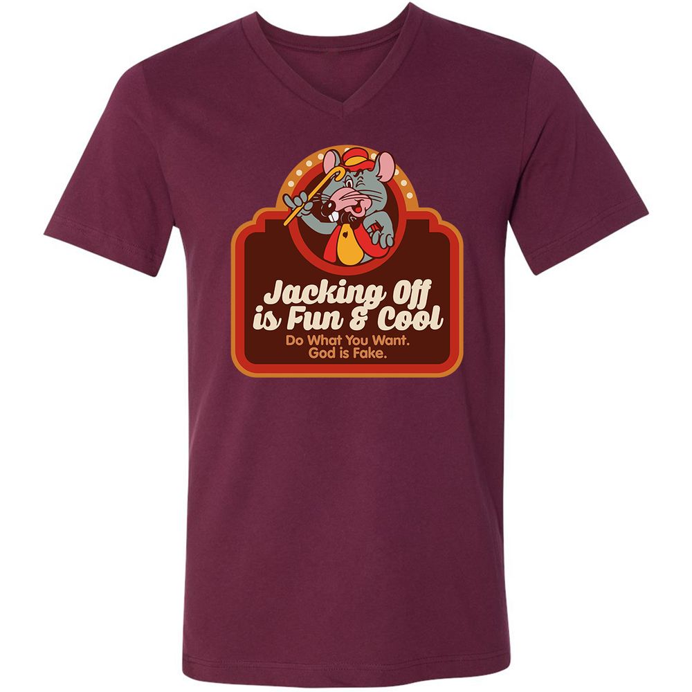 Unisex V-Neck T-Shirt - VR7UDN2U - Maroon - 6