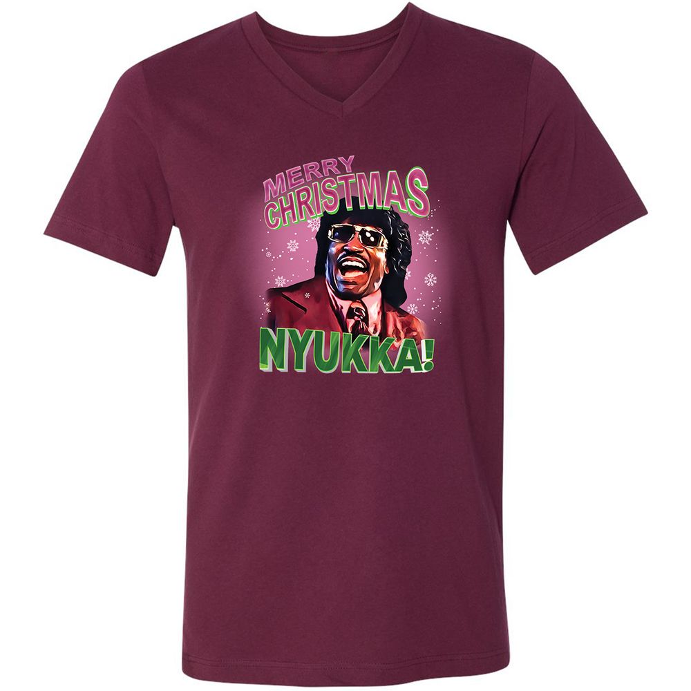 Unisex V-Neck T-Shirt - 5Z99X658 - Maroon - 6