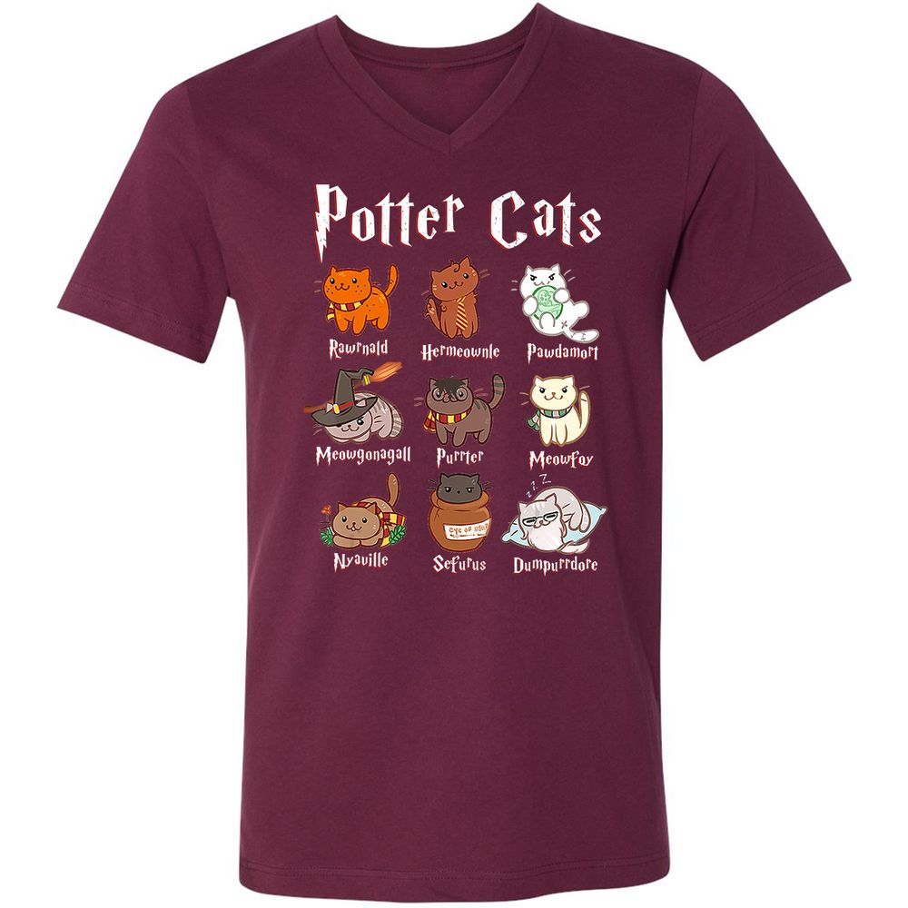 Unisex V-Neck T-Shirt - X7KL3T1V - Maroon - 6