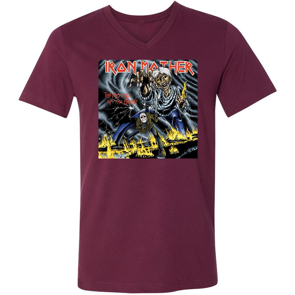 Unisex V-Neck T-Shirt - ZGKGPL7P - Maroon - 6