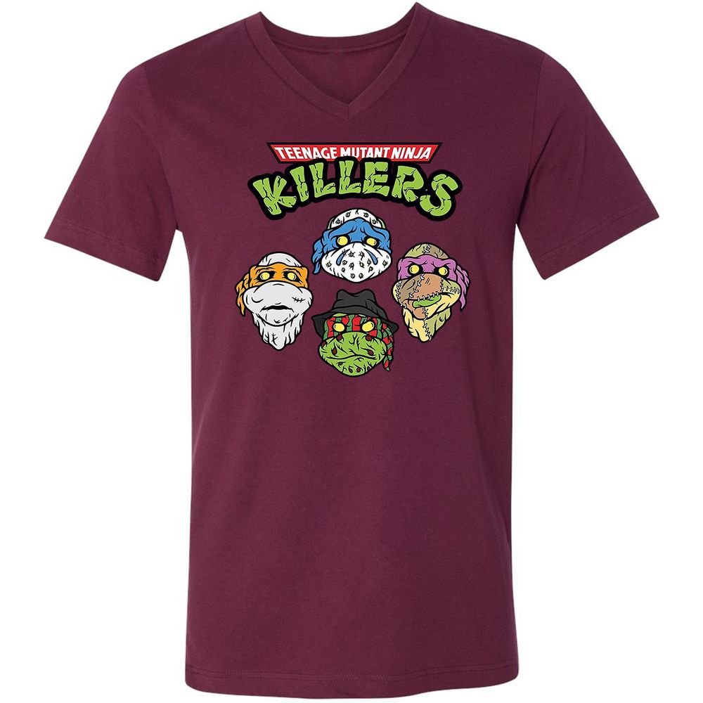 Unisex V-Neck T-Shirt - 844EYH3U - Maroon - 6