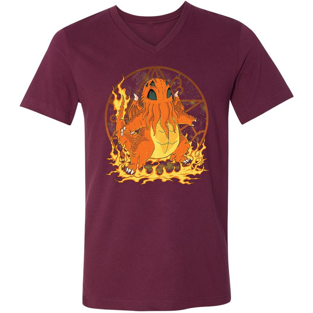 Unisex V-Neck T-Shirt - E8QMTQVZ - Maroon - 6