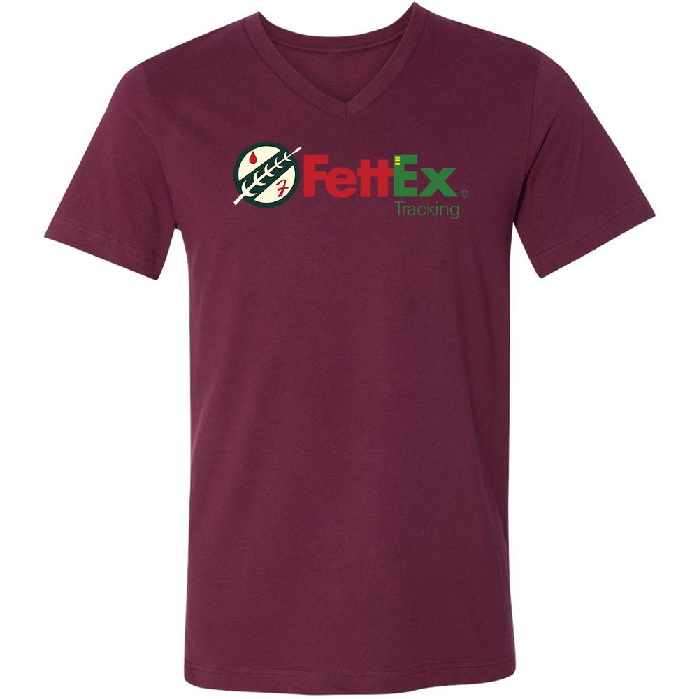 Unisex V-Neck T-Shirt - 7PD6XXEE - Maroon - 6