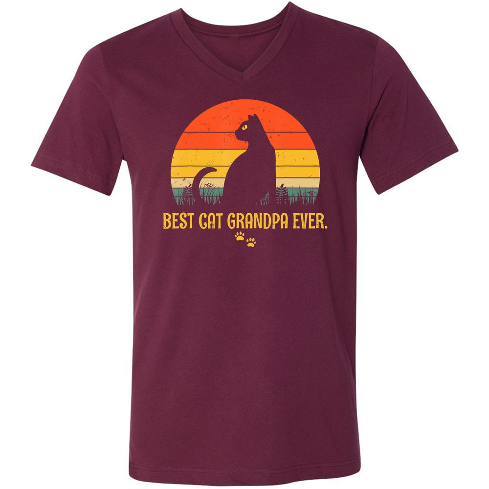 Unisex V-Neck T-Shirt - TEYTEMC5 - Maroon - 6