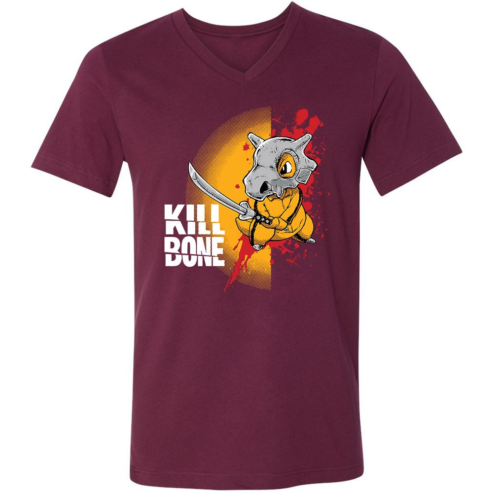 Unisex V-Neck T-Shirt - E8T362YL - Maroon - 6