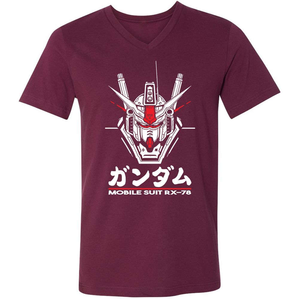 Unisex V-Neck T-Shirt - 4EFY2R3P - Maroon - 6