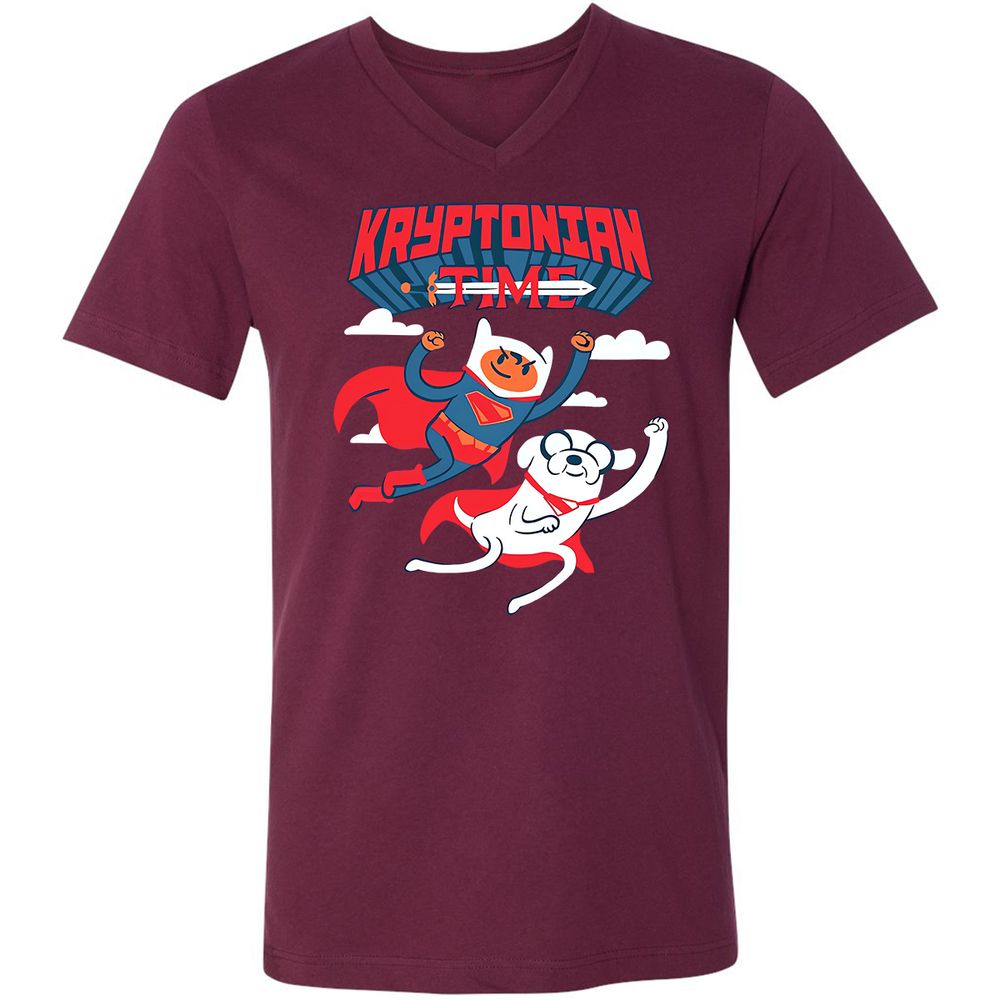 Unisex V-Neck T-Shirt - 4TWS8JW7 - Maroon - 6