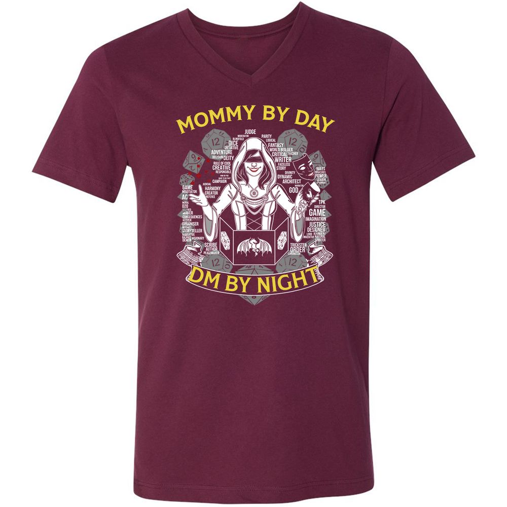 Unisex V-Neck T-Shirt - 4CQ5JHD3 - Maroon - 6