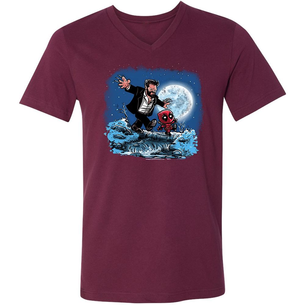 Unisex V-Neck T-Shirt - 8G73ENVH - Maroon - 6