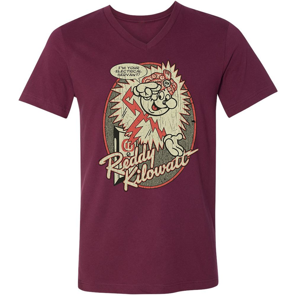 Unisex V-Neck T-Shirt - 8T6FPWTG - Maroon - 6