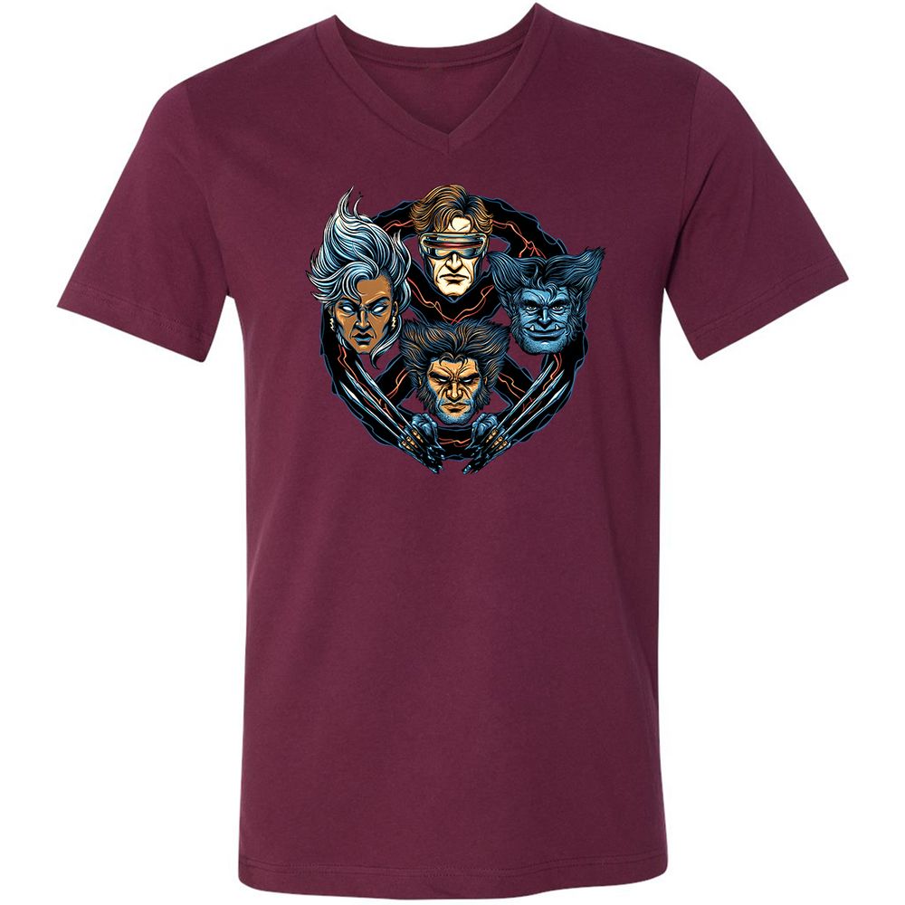 Unisex V-Neck T-Shirt - FM3ZVYML - Maroon - 6