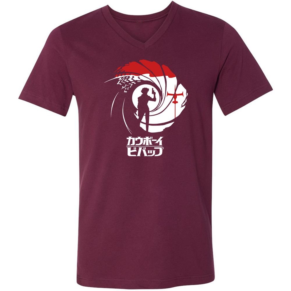 Unisex V-Neck T-Shirt - WJ7MDR21 - Maroon - 6
