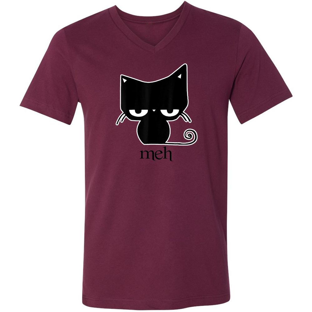 Unisex V-Neck T-Shirt - 45XLSN3Y - Maroon - 6