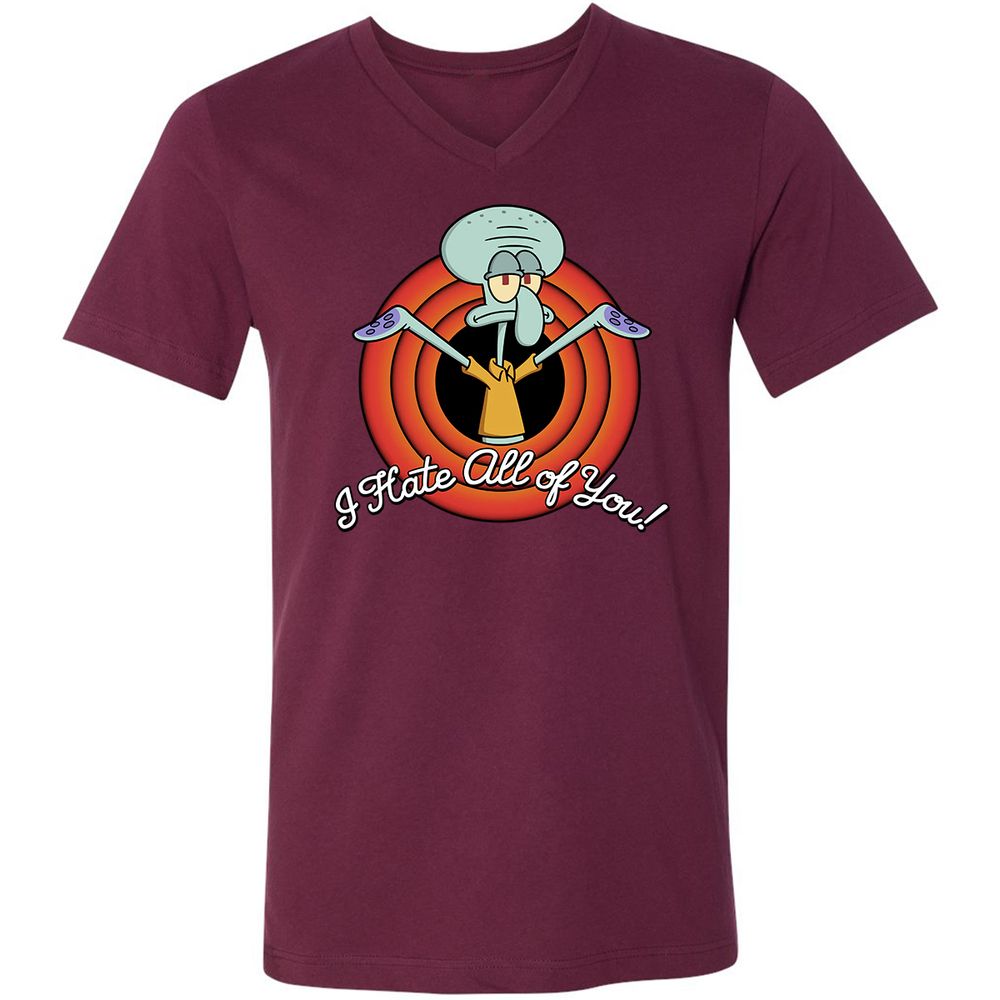 Unisex V-Neck T-Shirt - BR1SMUNR - Maroon - 6