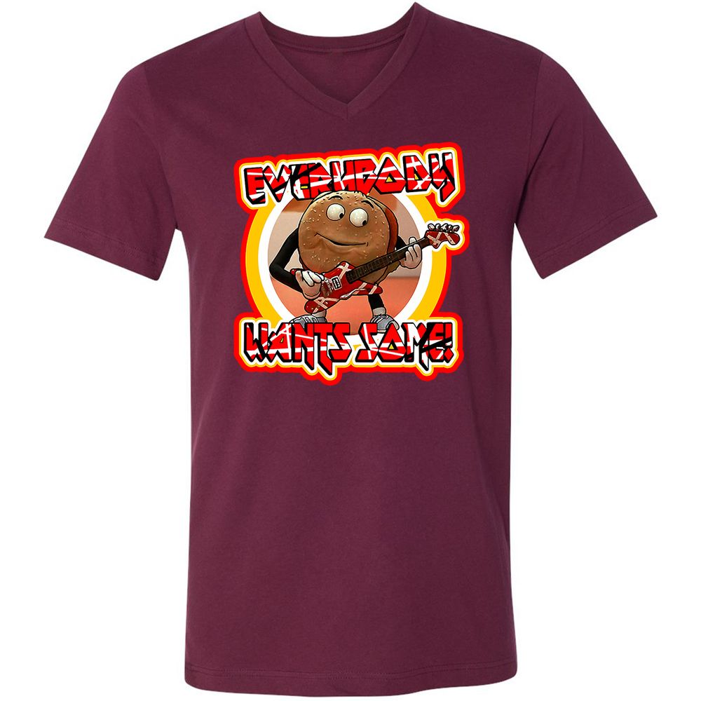 Unisex V-Neck T-Shirt - 32RDSBDE - Maroon - 6
