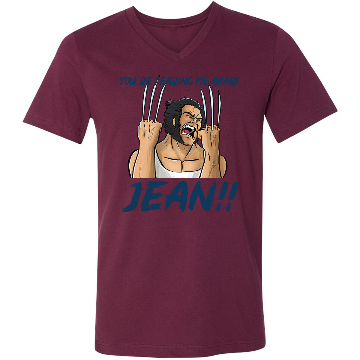 Unisex V-Neck T-Shirt - ET11HKW5 - Maroon - 6