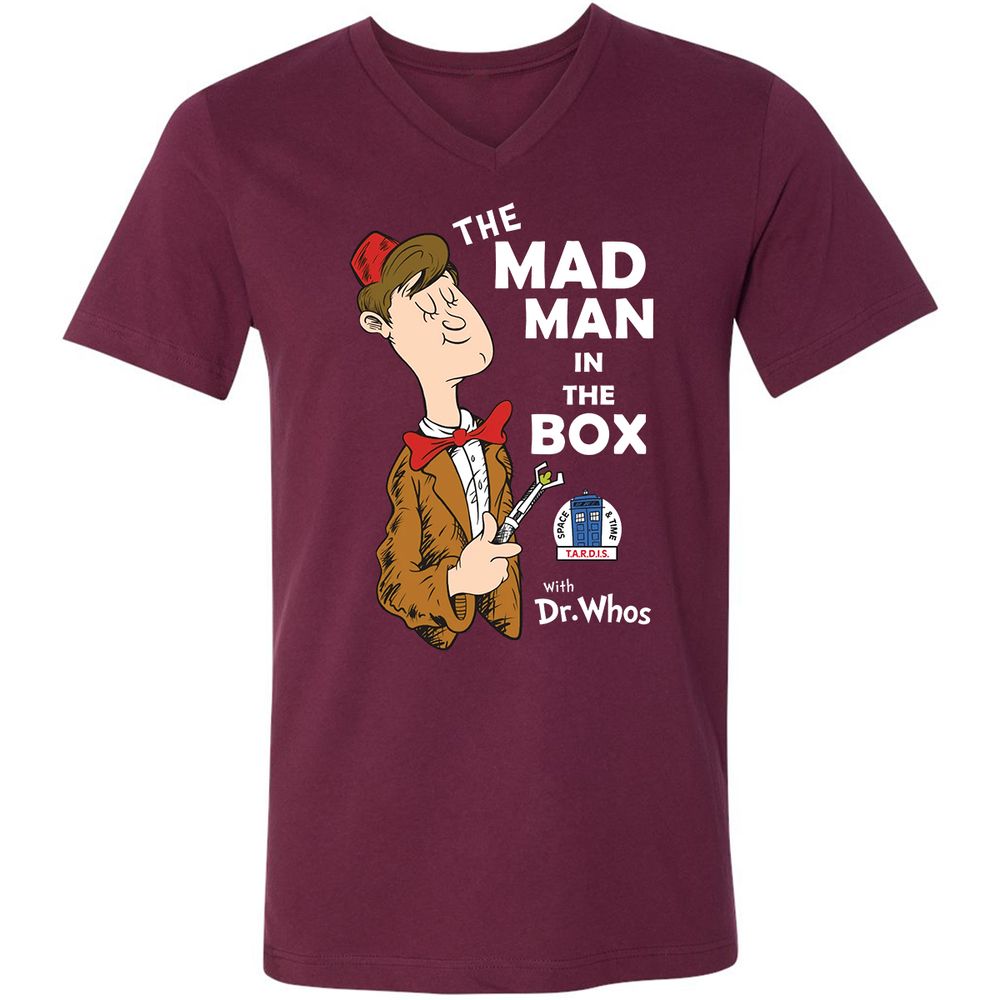 Unisex V-Neck T-Shirt - 2A5X9KD7 - Maroon - 6