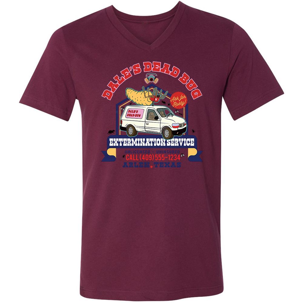 Unisex V-Neck T-Shirt - H8UVTYSC - Maroon - 6