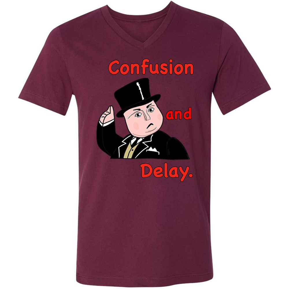 Unisex V-Neck T-Shirt - T8TULKK4 - Maroon - 6