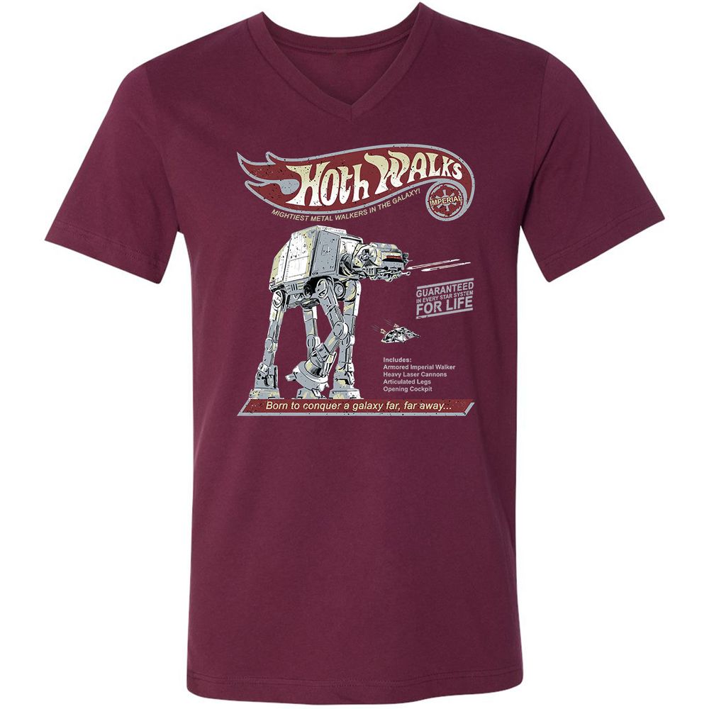 Unisex V-Neck T-Shirt - 6GH92EWL - Maroon - 6