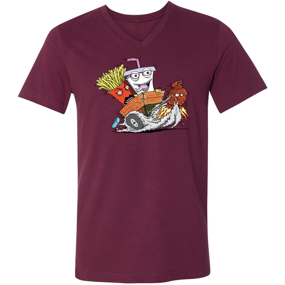 Unisex V-Neck T-Shirt - 2VD3GYP7 - Maroon - 6