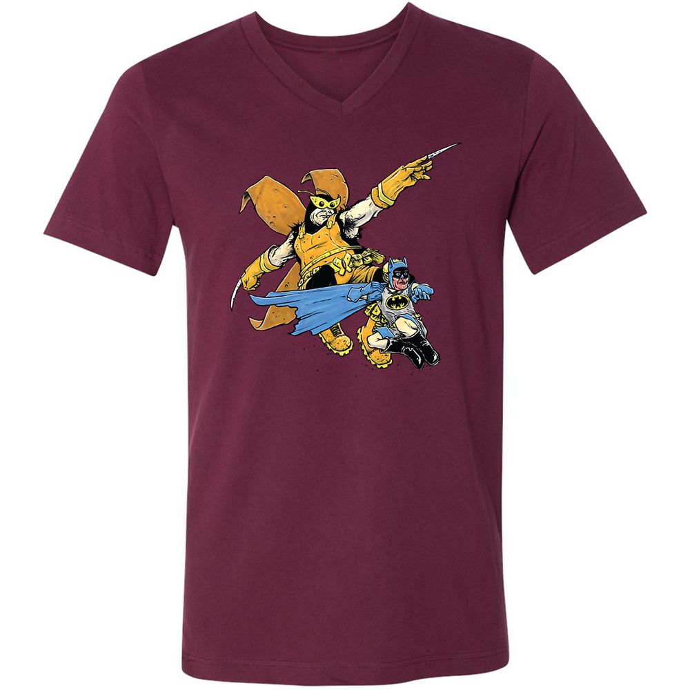 Unisex V-Neck T-Shirt - 97K9RF4C - Maroon - 6