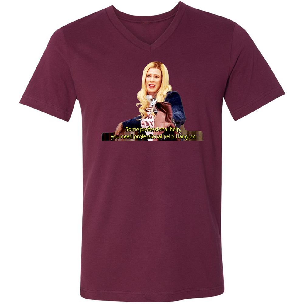 Unisex V-Neck T-Shirt - K3CV418E - Maroon - 6