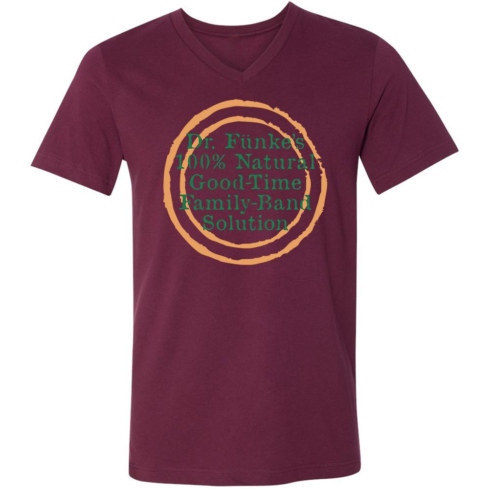 Unisex V-Neck T-Shirt - Y8ZJLUCW - Maroon - 6