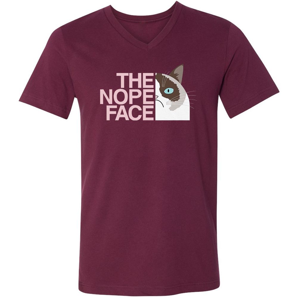 Unisex V-Neck T-Shirt - 6GLSHY9C - Maroon - 6