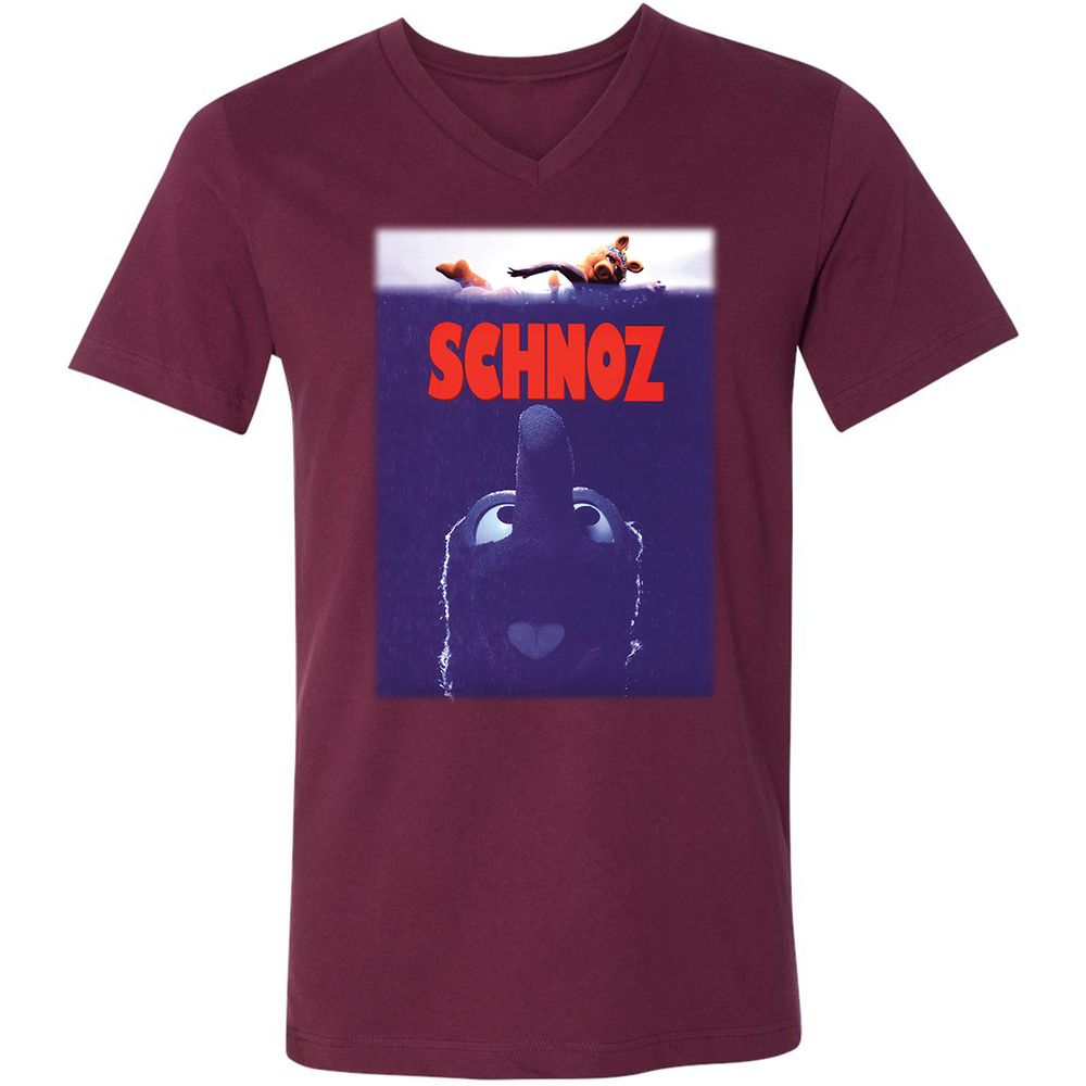 Unisex V-Neck T-Shirt - XKD9BX7R - Maroon - 6